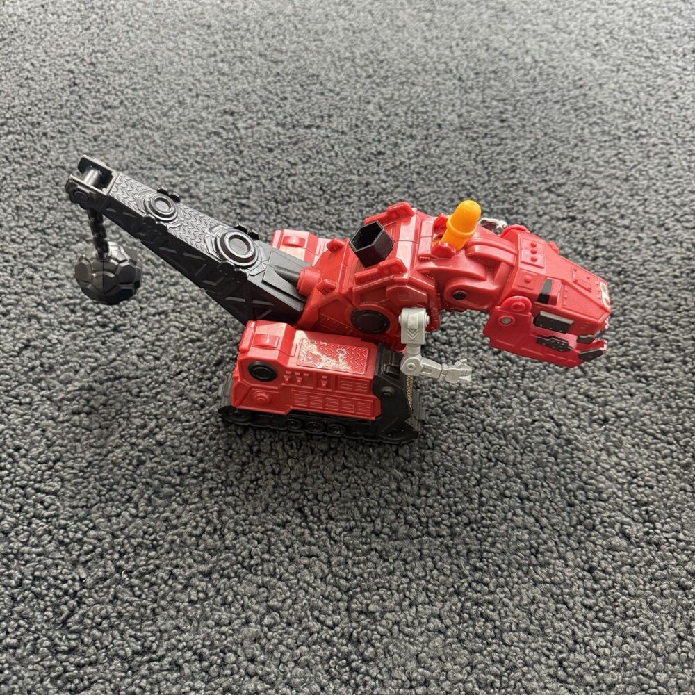 Dinotrux Ty Rux 2015 Mattel Push and Go Pull Back Toy Red 7" Dinosaur Vehicle